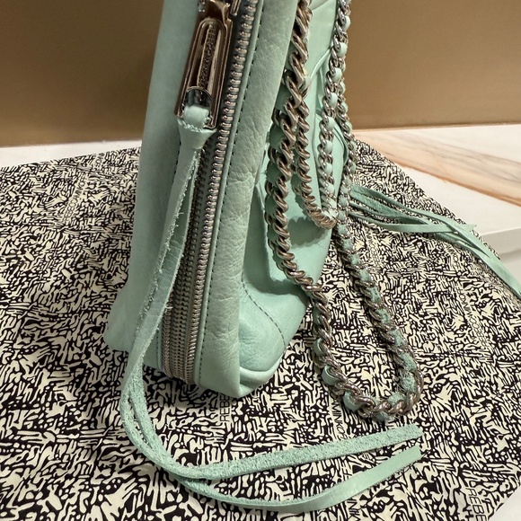 Rebecca Minkoff Mint Swing shoulder bag with silver trim, expandable side zipper - Picture 5 of 8